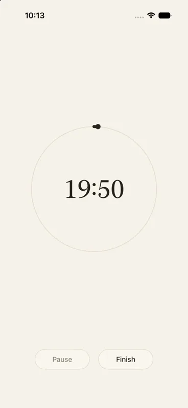SimplySit light active timer in the Ink and Paper theme